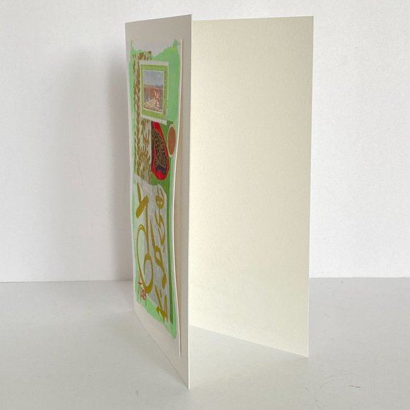 Collage Art Handmade Original Blank Greeting Card and Envelope Vintage Polish Po - Picture 3 of 5